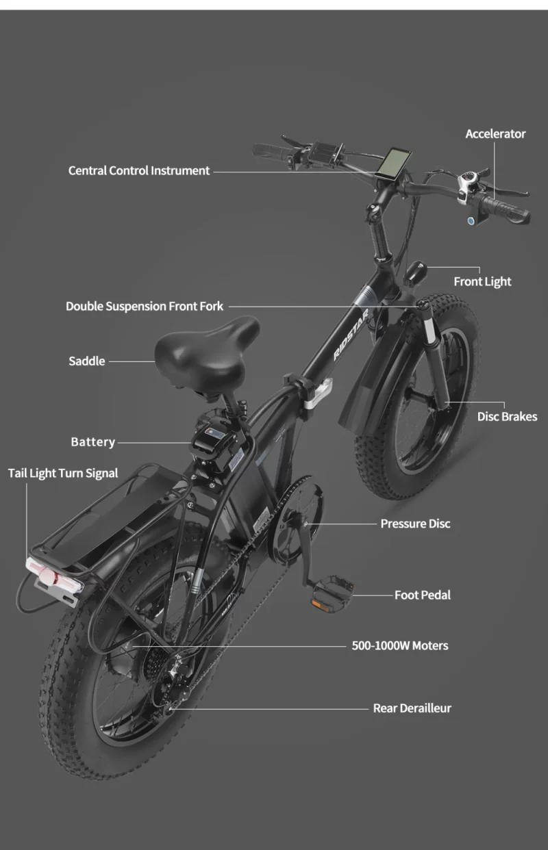 Vélo électrique pliant léger avec arrière siége – Image 9