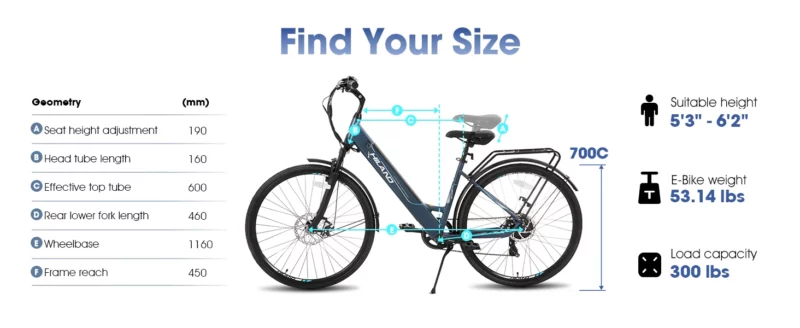 Vélo de ville  électrique puissant et  Legé avec batterie longue autonomie – Image 11